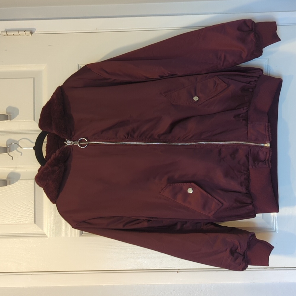 Garage Plum Reversible Bomber Jacket, Size XS/S